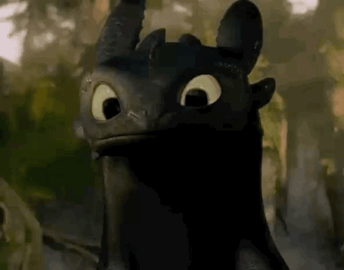 Toothless From How To Train Your Dragon Is Looking At The Camera With A Serious Look On His Face . GIF