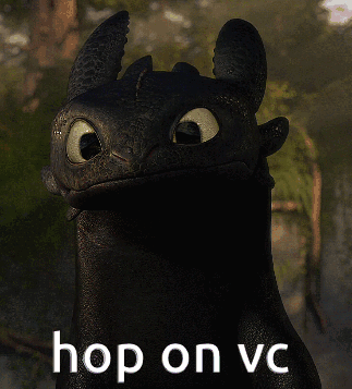 Toothless From How To Train Your Dragon Is Smiling And Says Hop On Vc GIF