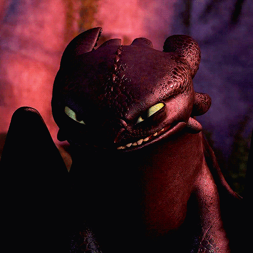 Toothless from How to Train Your Dragon Looks at Camera