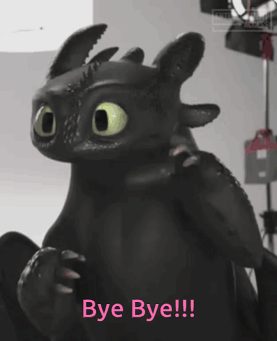 Toothless From How To Train Your Dragon Says Bye Bye In Pink GIF