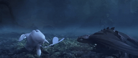 Toothless Light Fury Romantic Dance Meme GIF