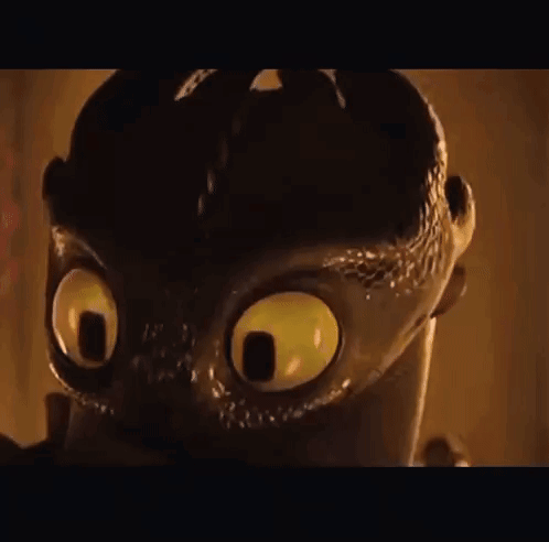 Toothless Making Funny Face Looking at Camera