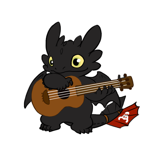 Toothless Playing Guitar Animation GIF
