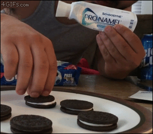 Toothpaste Cookies Prank GIF