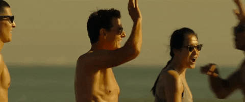 Top Gun Maverick High Five Beach Scene GIF