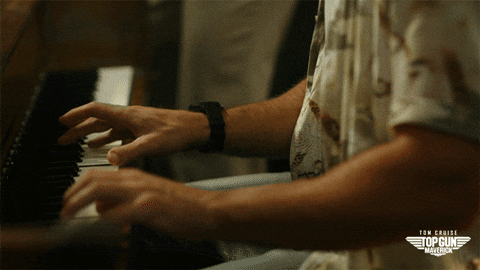 Top Gun Maverick Playing Piano GIF