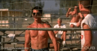 Top Gun Volleyball High Five GIF