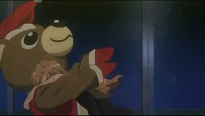 Toradora Christmas Bear Spinning Hug GIF