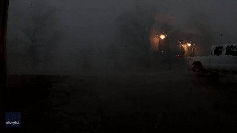 Tornado Blazing Street Light Bulbs On Fire GIF