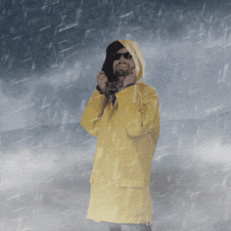 Tornado Wrangler Raining Cloud Yellow Coat GIF