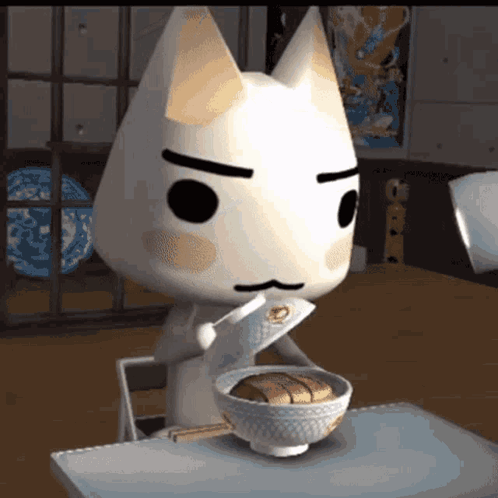 Toro Inoue Eats Using Chopstick GIF