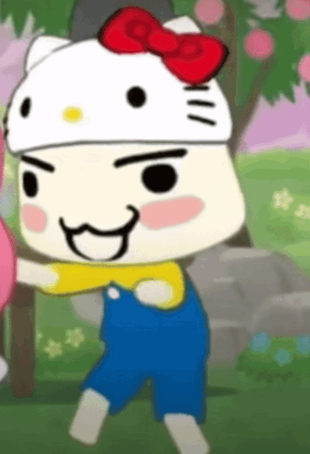 Toro Inoue Hello Kitty Hat GIF