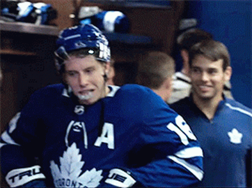 Toronto Maple Leafs Hockey Player In Blue Jersey GIF