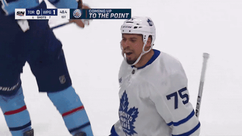 Toronto Maple Leafs Player Celebrates Goal