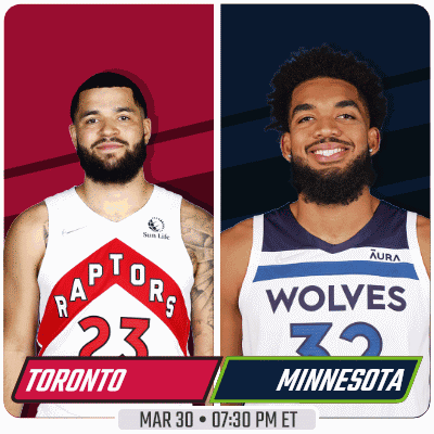 Toronto Raptors And Minnesota Wolves Are Playing On Mar 30 GIF