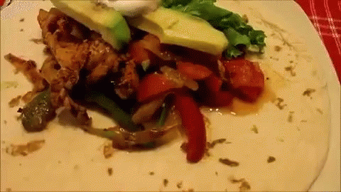 Tortilla Filled With Vegetables and Avocado