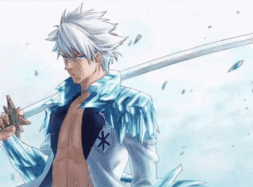 Toshiro Flying Ice Attack GIF
