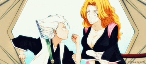 Toshiro Talking To Rangiku GIF