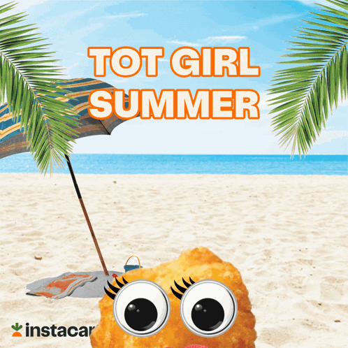 Tot Girl Summer Poster With Big-Eyed Chicken Nugget