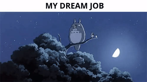 Totoro on Tree Branch My Dream Job
