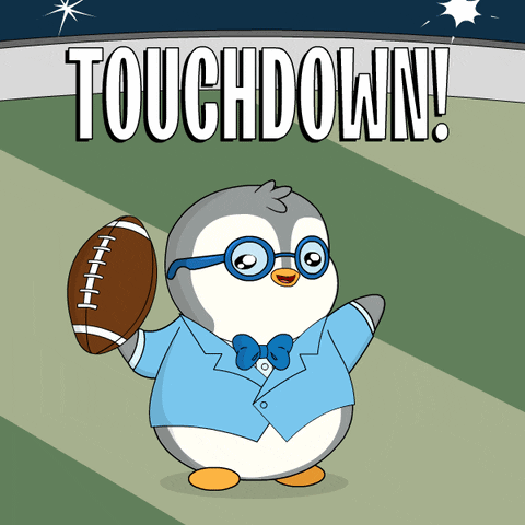 Touchdown Penguin Throwing Socks GIF