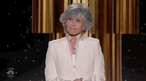 Touched Jane Fonda Cecil B. Demille Award 2021 Golden Globes GIF