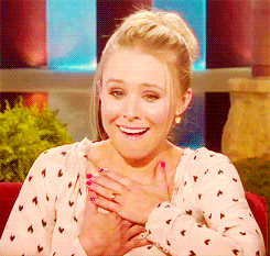 Touched Kristen Bell Shocked Emotional Reaction GIF