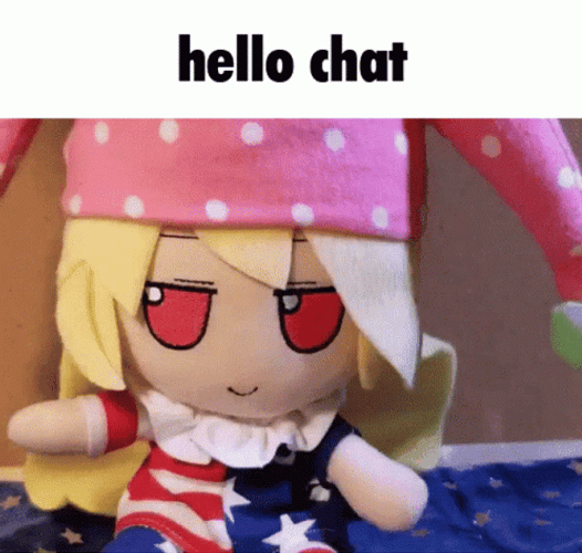 Touhou Project Plush Toy Waving Hello Chat GIF
