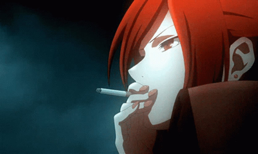 Touko Aozaki Animated Smoke GIF