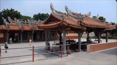 Tourist Visiting Temple In China GIF
