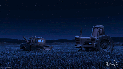 Tow Truck From Cars Sitting In Grass GIF
