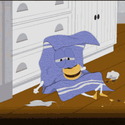 Towelie Exhausted From Eating Burgers GIF