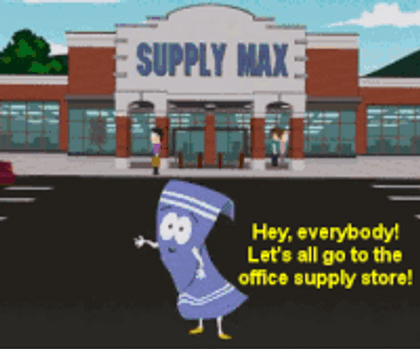 Towelie Inviting To Go To Supply Store GIF