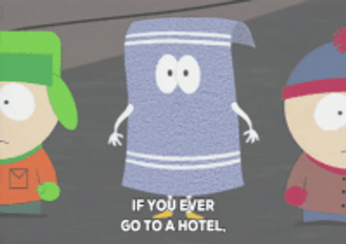 Towelie Reminding To Bring Towel In Hotel GIF