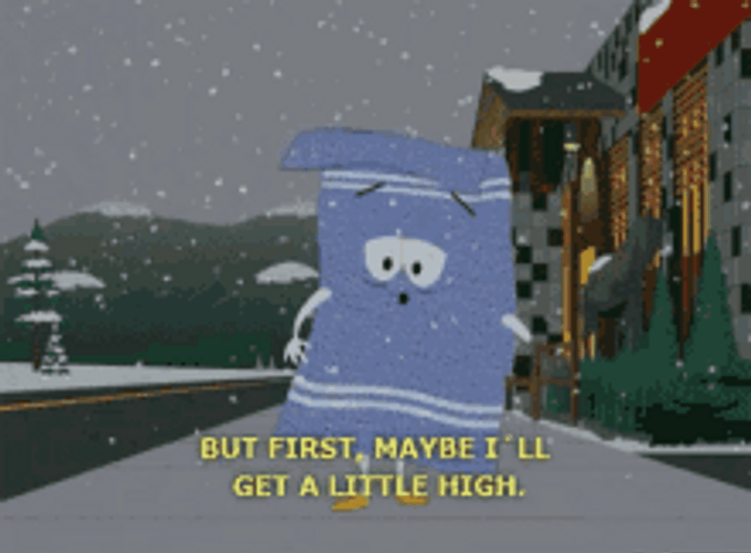 Towelie Snow Falling Outside GIF