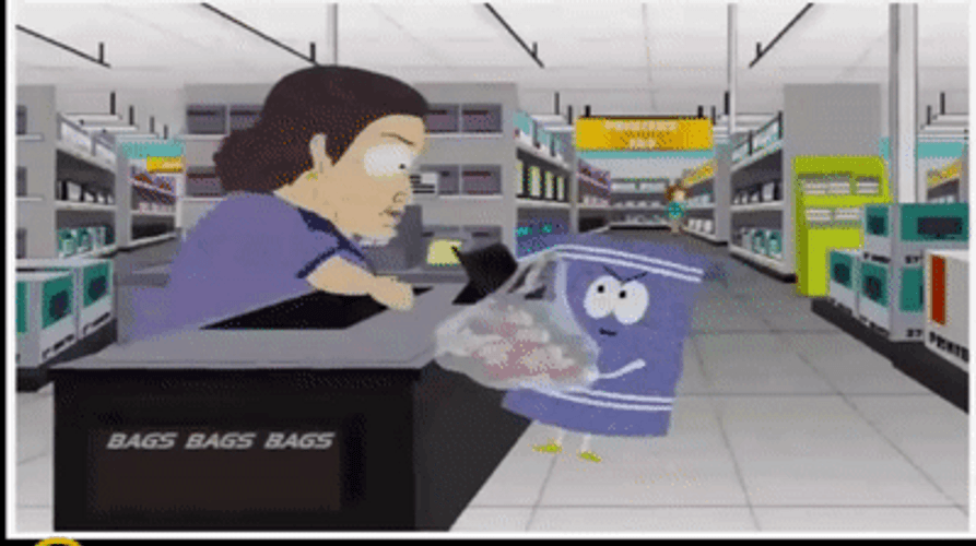 Towelie Speeding Out Of Supermarket GIF