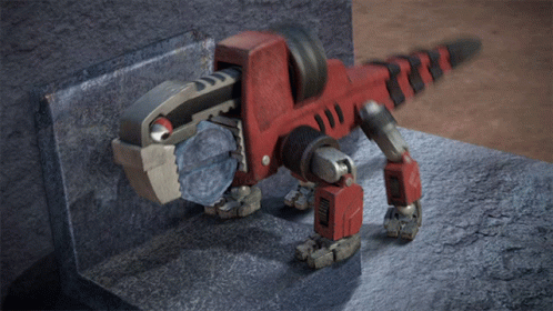 Toy Dinosaur With Wrench In Mouth GIF