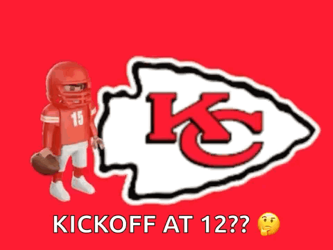 Toy Football Player Holding Football Chiefs Logo