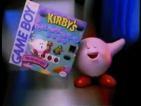 Toy Kirby Next to Game Boy