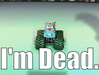 Toy Monster Truck Saying I'm Dead GIF