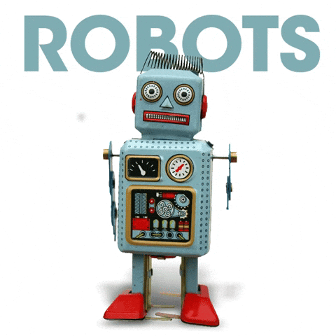 Toy Robot Standing Before Robots Poster