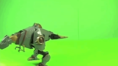 Toy Robot Walking on Green Screen
