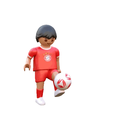 Toy Soccer Player in Red Bayern Shirt