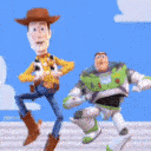 Toy Story Woody And Buzz Dancing GIF
