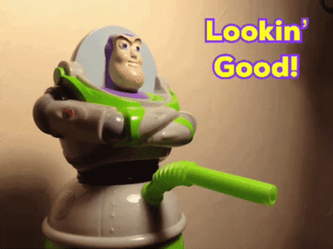 Toy Story Buzz Lightyear Straw Lookin' Good GIF
