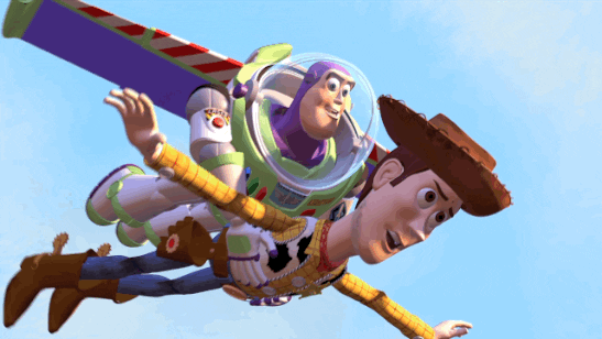 Toy Story Buzz Woody Flying GIF