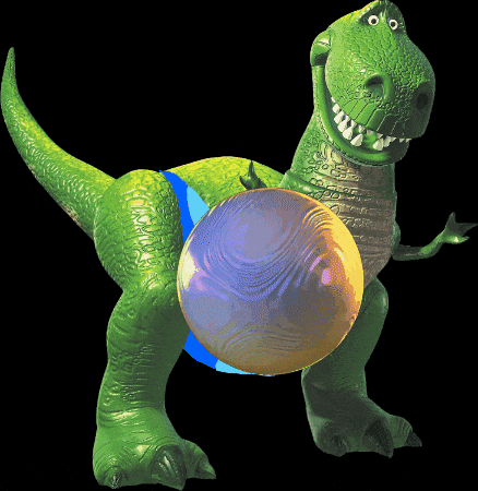 Toy Story Dinosaur Holding Ball in Mouth