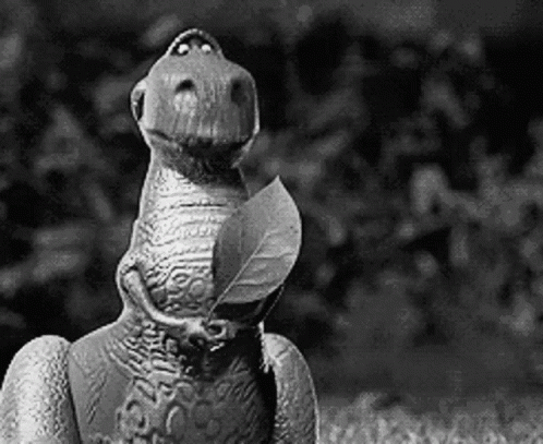 Toy Story Dinosaur with Leaf in Mouth