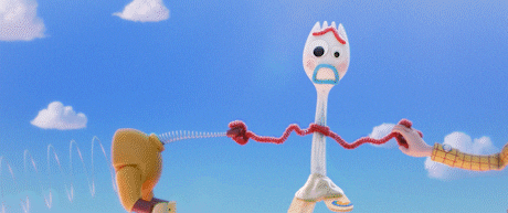 Toy Story Forky Holding Woody GIF