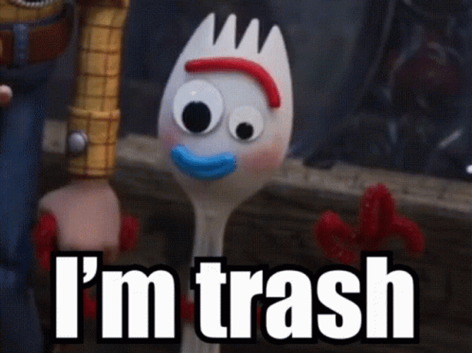 Toy Story Forky I'm Trash GIF